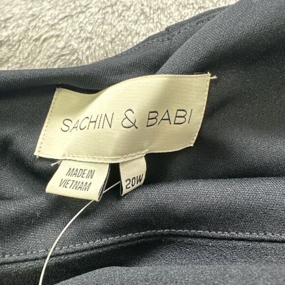 SACHIN + BABI Gown Women’s Size 20W One Shoulder Cece Navy Blue Full Length NEW - Picture 5 of 8